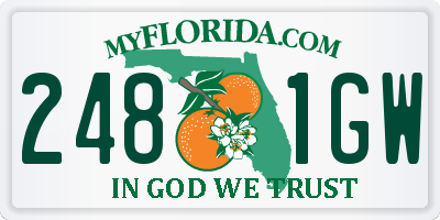 FL license plate 2481GW
