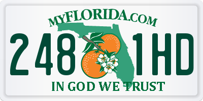 FL license plate 2481HD