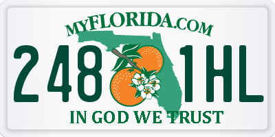 FL license plate 2481HL