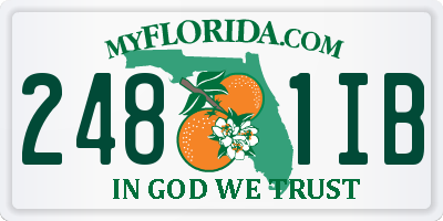 FL license plate 2481IB