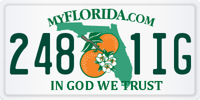 FL license plate 2481IG