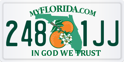 FL license plate 2481JJ