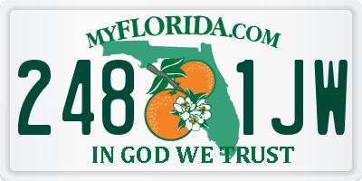 FL license plate 2481JW