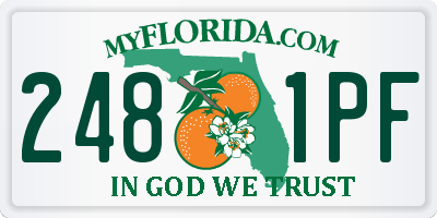 FL license plate 2481PF