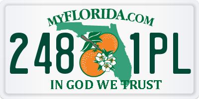 FL license plate 2481PL