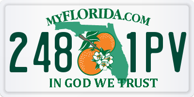 FL license plate 2481PV