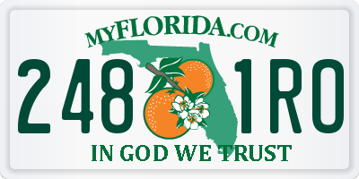 FL license plate 2481RO