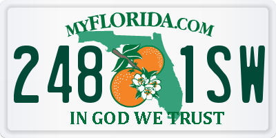 FL license plate 2481SW