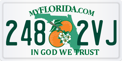 FL license plate 2482VJ