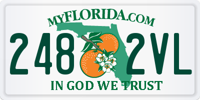 FL license plate 2482VL