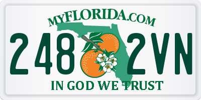 FL license plate 2482VN