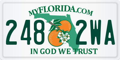FL license plate 2482WA