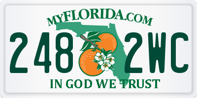 FL license plate 2482WC