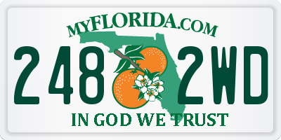FL license plate 2482WD