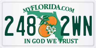 FL license plate 2482WN