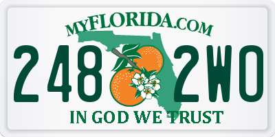 FL license plate 2482WO