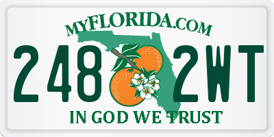 FL license plate 2482WT