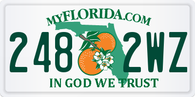 FL license plate 2482WZ