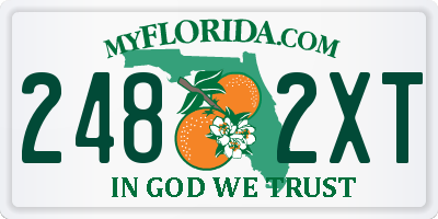 FL license plate 2482XT
