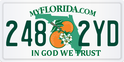 FL license plate 2482YD