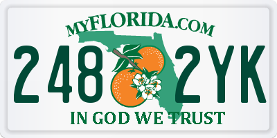 FL license plate 2482YK