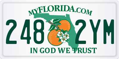 FL license plate 2482YM