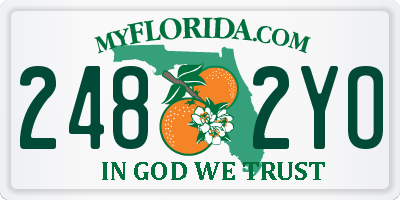 FL license plate 2482YO