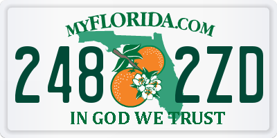 FL license plate 2482ZD