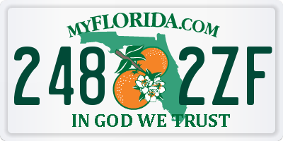 FL license plate 2482ZF