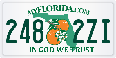 FL license plate 2482ZI