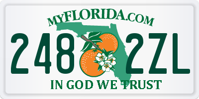 FL license plate 2482ZL