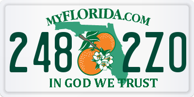 FL license plate 2482ZO
