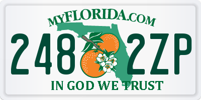 FL license plate 2482ZP