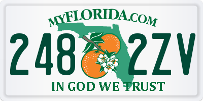 FL license plate 2482ZV