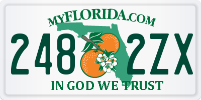 FL license plate 2482ZX