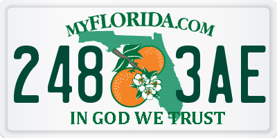 FL license plate 2483AE
