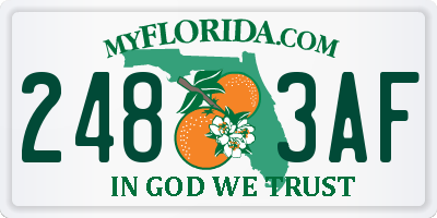 FL license plate 2483AF