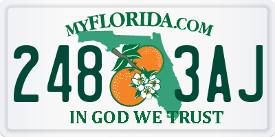 FL license plate 2483AJ