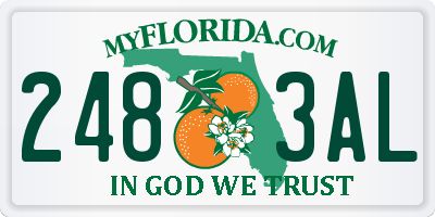 FL license plate 2483AL