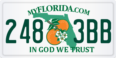 FL license plate 2483BB