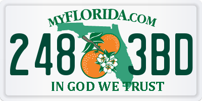 FL license plate 2483BD