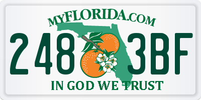 FL license plate 2483BF