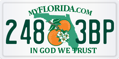 FL license plate 2483BP