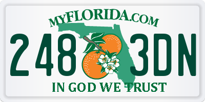FL license plate 2483DN