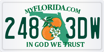 FL license plate 2483DW