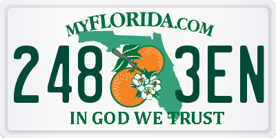 FL license plate 2483EN