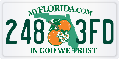 FL license plate 2483FD