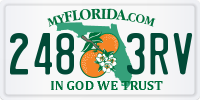 FL license plate 2483RV