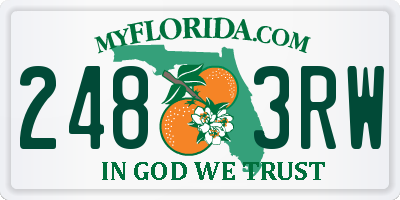 FL license plate 2483RW