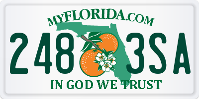 FL license plate 2483SA